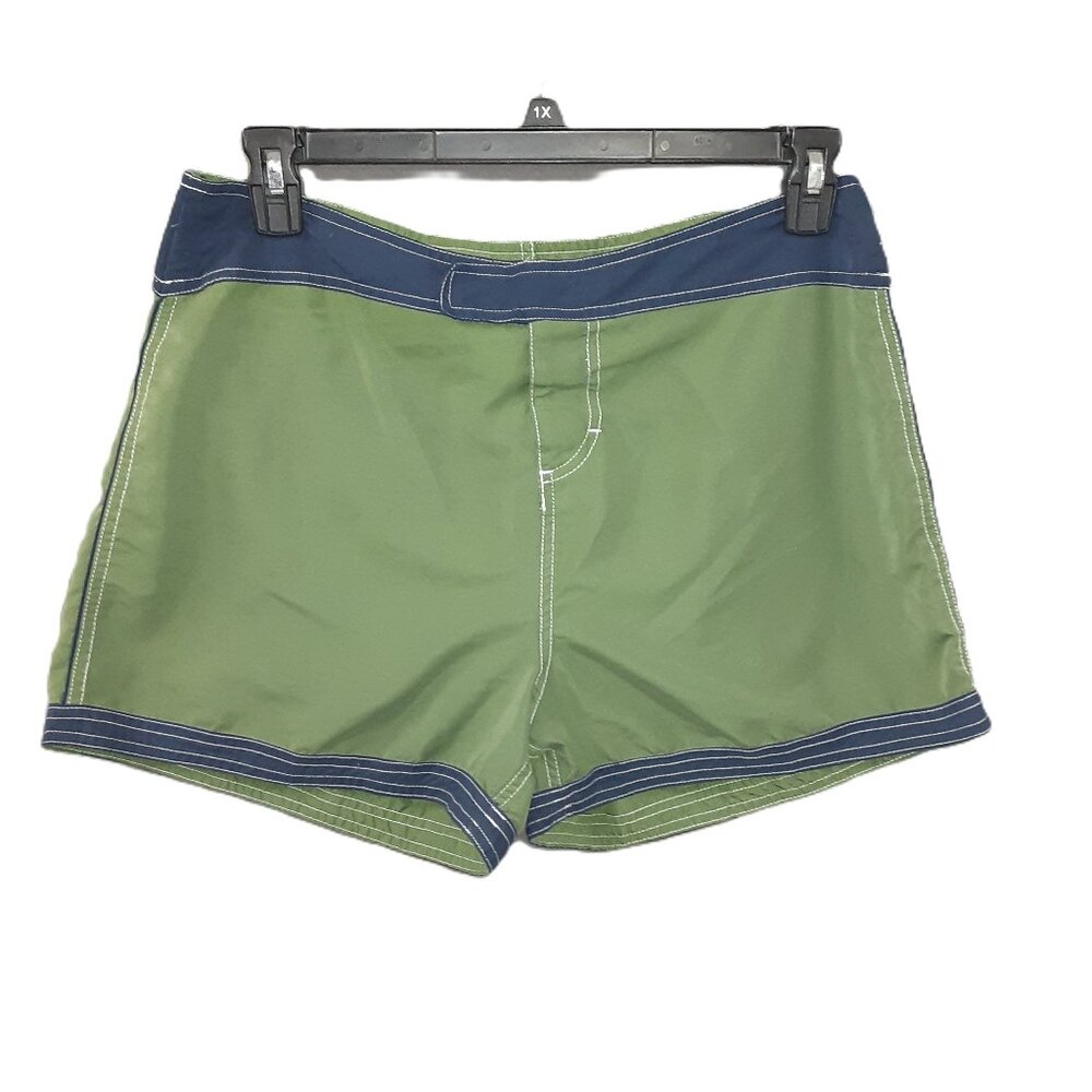 Sport Junior Girl Size 13 Swim Trunks Hook & Loop Closure Pocket Green/Blue